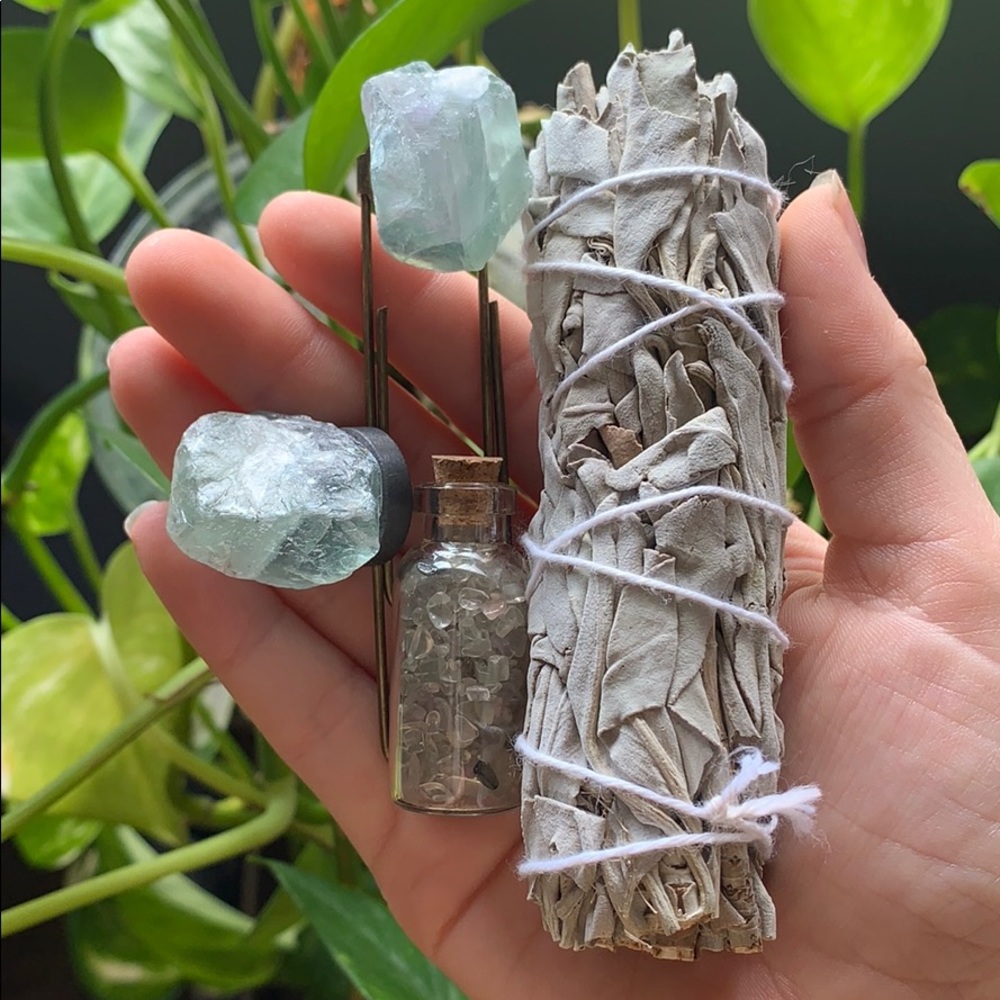 Green Fluorite and Sage Bundle